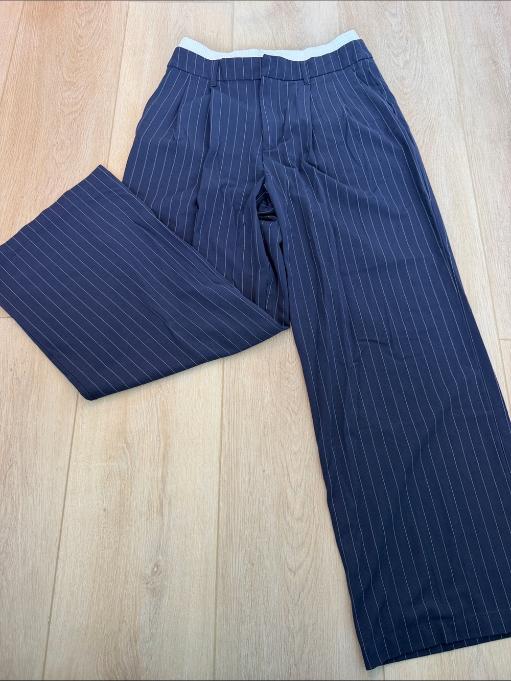 wild fable Navy Pinstripe Wide-Leg Dress Pants